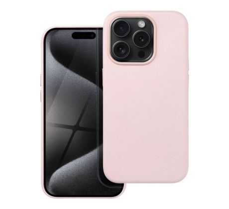 Kožený kryt Mag Cover  iPhone 15 Pro sand ružový