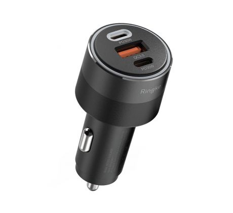 NABJEČKA DO AUTA RINGKE 3-PORT CAR CHARGER PD30W/QC3.0 BLACK