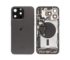 Apple iPhone 15 Pro - Zadní housing s předinstalovanými díly (Black Titanium) 