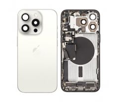 Apple iPhone 15 Pro - Zadní housing s předinstalovanými díly (White Titanium) 
