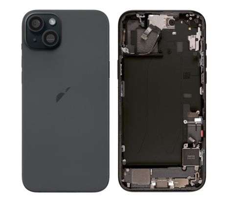 Apple iPhone 15 - Zadní housing s předinstalovanými díly (black) 