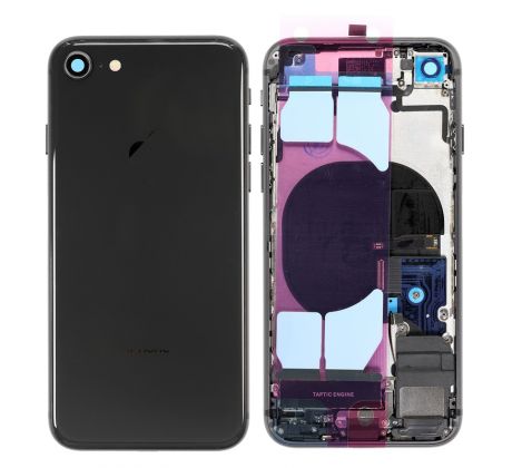 iPhone 8 - Zadní kryt - housing iPhone 8 - černý s malými díly
