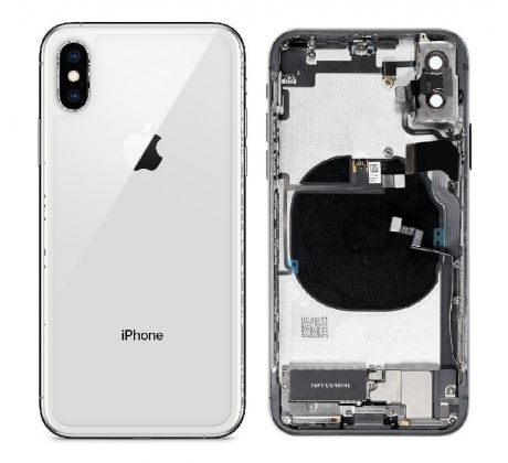 Apple iPhone X - Zadní Housing - bílý s malými díly