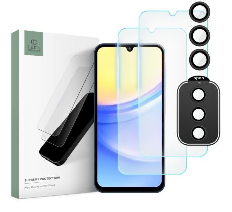 3PACK OCHRANNÝCH SKEL TECH-PROTECT SUPREME SET SAMSUNG GALAXY A15 4G / 5G CLEAR
