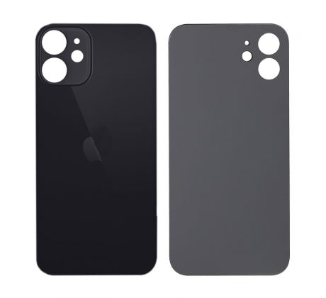 iPhone 12 mini - Sklo zadního housingu se zvětšeným otvorem na kameru BIG HOLE - černé