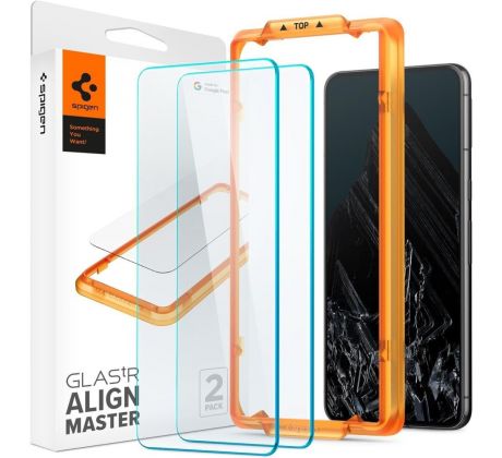 2KS V BALENÍ, SET 2 OCHRANNÝCH SKEL SPIGEN ALM GLAS.TR 2-PACK GOOGLE PIXEL 8 PRO CLEAR