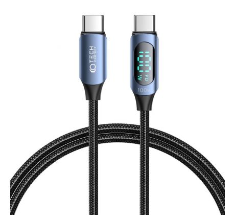 KABEL TECH-PROTECT ULTRABOOST LED TYPE-C CABLE PD100W/5A 100CM BLUE