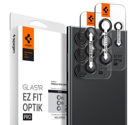2KS V BALENÍ, SET 2 SKEL ZADNÍ KAMERY SPIGEN OPTIK.TR ”EZ FIT” CAMERA PROTECTOR 2-PACK SAMSUNG GALAXY S24 ULTRA BLACK