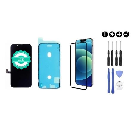 MULTIPACK - LCD displej pro iPhone 14 Plus + screen adhesive (lepka pod displej) + 3D ochranné sklo + sada nářadí