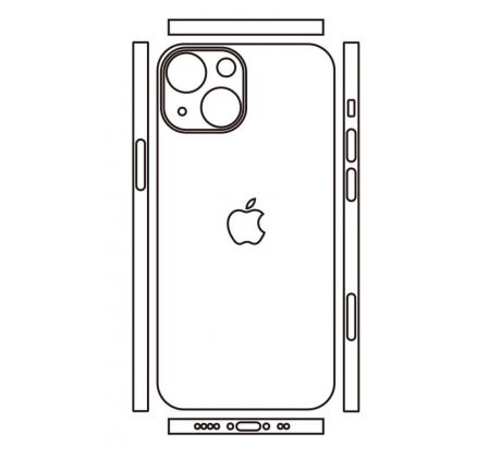 Hydrogel - matná zadní ochranná fólie (full cover) - iPhone 13 mini, typ výřezu 7 