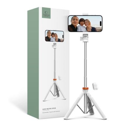 SELFIE TYČ TECH-PROTECT L03S BLUETOOTH SELFIE STICK TRIPOD WHITE