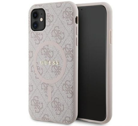 Original   GUESS GUHMN61G4GFRP  iPhone 11 (Compatible with Magsafe / 4G Ring classic logo / ružový)