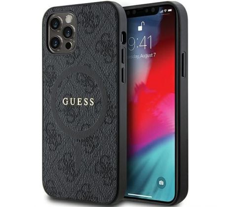 Original   GUESS GUHMP12MG4GFRK  iPhone 12/12 Pro (Compatible with Magsafe / 4G Ring classic logo / cerný)