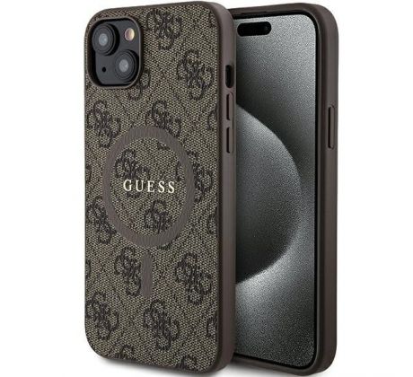 Original   GUESS GUHMP14SG4GFRW  iPhone 14 (Compatible with Magsafe / 4G Ring classic logo / hnedý)