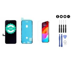 MULTIPACK - LCD displej pro iPhone 15 + screen adhesive (lepka pod displej) + 3D ochranné sklo + sada nářadí 