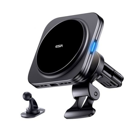 DRŽÁK DO AUTA ESR HALOLOCK MAGNETIC MAGSAFE VENT CAR MOUNT WIRELESS CHARGER QI2 15W BLACK