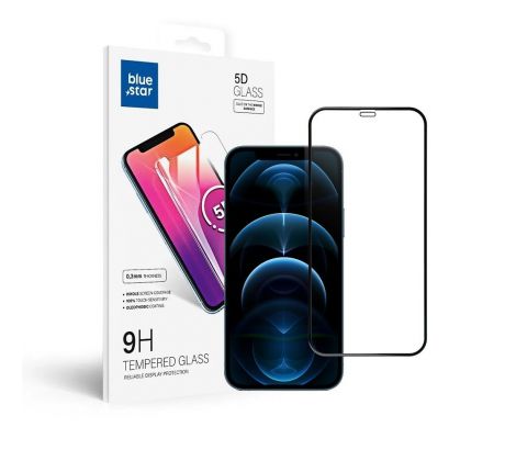 Ochranné tvrzené  sklo -  iPhone 12/12 Pro 5D Full Cover cerný