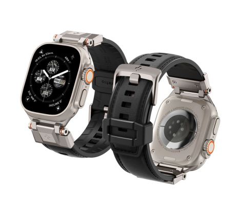 ŘEMÍNEK SPIGEN DURAPRO ARMOR PU APPLE WATCH 4 / 5 / 6 / 7 / 8 / 9 / SE / ULTRA 1 / 2 (42 / 44 / 45 / 49 mm) BLACK