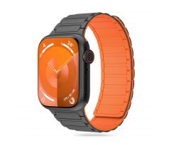 ŘEMÍNEK TECH-PROTECT ICONBAND MAGNETIC APPLE WATCH 4 / 5 / 6 / 7 / 8 / 9 / SE / ULTRA 1 / 2 (42 / 44 / 45 / 49 mm) TITANIUM/ORANGE