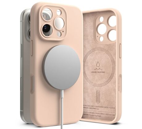 KRYT RINGKE SILICONE MAGNETIC MAGSAFE iPhone 16 Pro PINK SAND