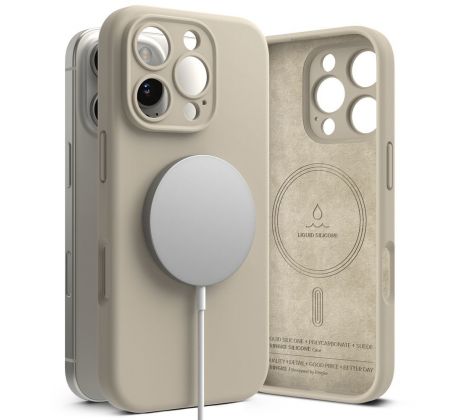 KRYT RINGKE SILICONE MAGNETIC MAGSAFE iPhone 16 Pro Max STONE