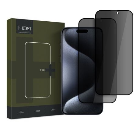 2KS V BALENÍ, SET 2 ANTI-SPY OCHRANNÝCH SKEL HOFI ANTI SPY GLASS PRO+ 2-PACK iPhone 16 Pro PRIVACY