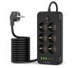 NAPÁJECÍ LIŠTA TECH-PROTECT PC6X6 POWER STRIP 3 USB & 3 TYPE-C & 6 SOCKET 200CM BLACK