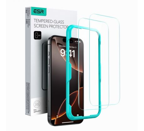 2KS V BALENÍ, SET 2 OCHRANNÝCH SKEL ESR TEMPERED GLASS 2-PACK iPhone 16 Pro CLEAR