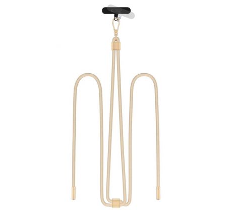 UNIVERZÁLNÍ ŠŇŮRKA NA KRYT/POPRUH TECH-PROTECT C2S ROPE CROSSBODY STRAP BEIGE/GOLD