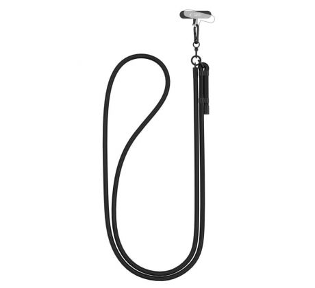 POPRUH PŘES RAMENO/ŠŇŮRKA NA TELEFON TECH-PROTECT C1S ROPE CROSSBODY STRAP BLACK/BLACK