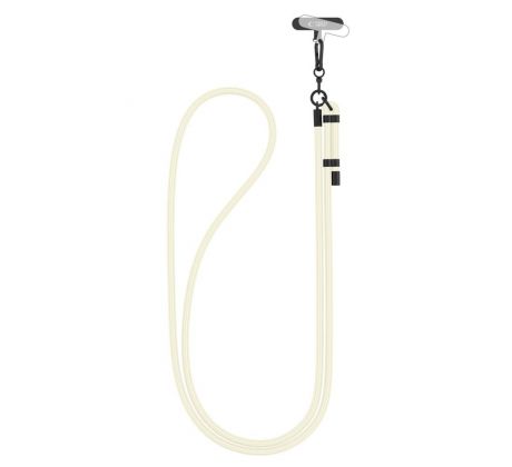 POPRUH PŘES RAMENO/ŠŇŮRKA NA TELEFON TECH-PROTECT C1S ROPE CROSSBODY STRAP CHALK/BLACK