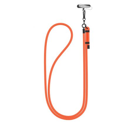 POPRUH PŘES RAMENO/ŠŇŮRKA NA TELEFON TECH-PROTECT C1S ROPE CROSSBODY STRAP NEON ORANGE/BLACK