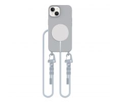 KRYT SE ŠŇŮRKOU/POPRUH NA RAMENO/CEZ TĚLO TECH-PROTECT MAGNECKLACE MAGSAFE iPhone 15 CRAYON GREY