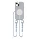 KRYT SE ŠŇŮRKOU/POPRUH NA RAMENO/CEZ TĚLO TECH-PROTECT MAGNECKLACE MAGSAFE iPhone 15 CRAYON GREY