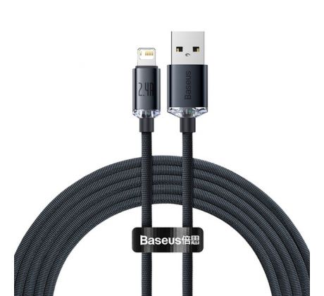 BASEUS cable USB A to Lightning 2,4A Crystal Shine CAJY000101 2 m cerný