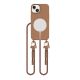 KRYT SE ŠŇŮRKOU/POPRUH NA TĚLO TECH-PROTECT MAGNECKLACE MAGSAFE iPhone 15 CHOCOLATE BROWN