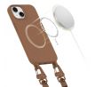 KRYT SE ŠŇŮRKOU/POPRUH NA TĚLO TECH-PROTECT MAGNECKLACE MAGSAFE iPhone 15 CHOCOLATE BROWN