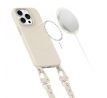 KRYT SE ŠŇŮRKOU/POPRUH NA TĚLO TECH-PROTECT MAGNECKLACE MAGSAFE iPhone 15 Pro COSMIC LATTE