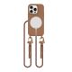 KRYT SE ŠŇŮRKOU/POPRUH NA TĚLO TECH-PROTECT MAGNECKLACE MAGSAFE iPhone 15 Pro CHOCOLATE BROWN