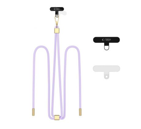 ŠŇŮRKA NA TELEFON / POPRUH NA TĚLO TECH-PROTECT C2S ROPE CROSSBODY STRAP LAVENDER/GOLD