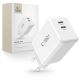 SÍŤOVÁ NABÍJEČKA NA MOBIL A TABLET TECH-PROTECT NC45W-GAN 2-PORT NETWORK CHARGER PD45W WHITE