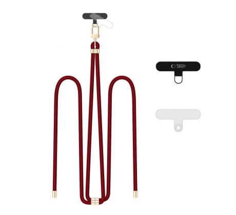UNIVERZÁLNÍ ŠNŮRKA NA TELEFON POD KRYT/POPRUH TECH-PROTECT C7S ROPE CROSSBODY STRAP MULBERRY/GOLD