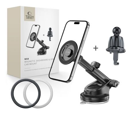 TECH-PROTECT N58 MAGNETIC MAGSAFE DASHBOARD & VENT CAR MOUNT BLACK