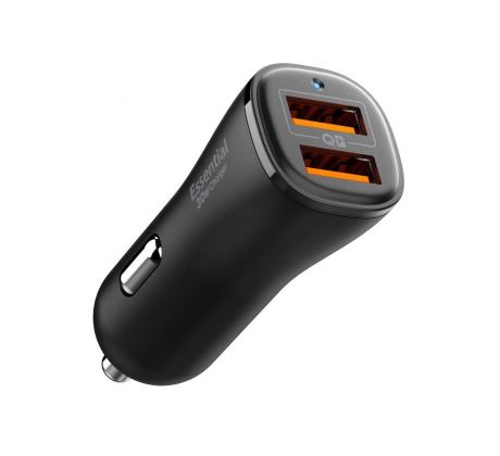 SPIGEN ESSENTIAL EV302 2-PORT CAR CHARGER 30W BLACK