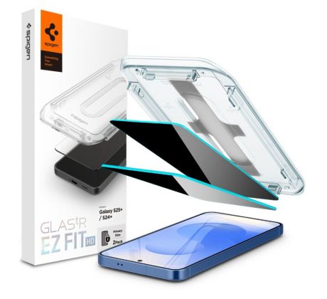 2KS V BALENÍ, SET 2 OCHRANNÝCH SKEL SPIGEN GLAS.TR ”EZ FIT” HD 2-PACK SAMSUNG GALAXY S24+ Plus / S25+ Plus PRIVACY