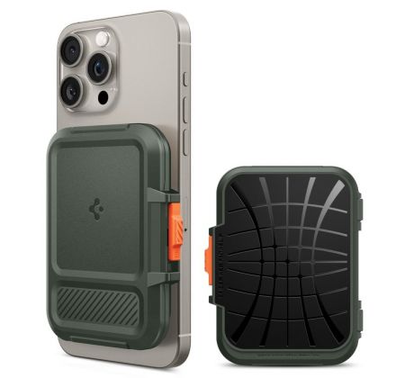 SPIGEN LOCK FIT MAGSAFE UNIVERSAL MAGNETIC CARD HOLDER MILITARY GREEN