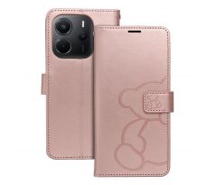 MEZZO Book   Xiaomi Redmi Note 14 4G (GLOBAL - 164,84mm x 78,15mm x 8,16mm) teddy bear rose zlatý