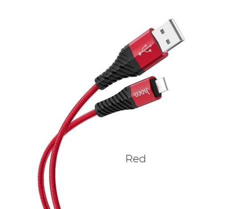 HOCO cable USB A to Lightning 2,4 X38 1 m cervený