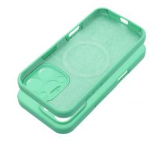 Case SILICONE 2mm  iPhone 15 s MagSafe slabomodrý tyrkysový mentolový