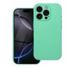 Case SILICONE 2mm  iPhone 15 s MagSafe slabomodrý tyrkysový mentolový